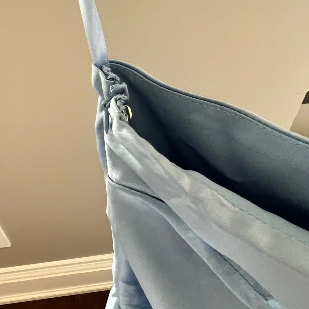 BILLY J Blue Ruched One Shoulder Gown - Picture 6 of 7